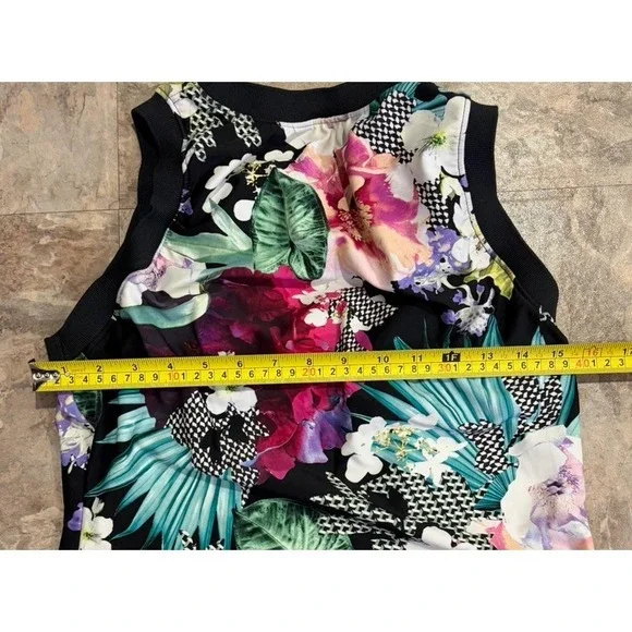 Hapari Womens UPF 50+ Floral Print Built In Bra Tankini Swim Top Tank Size L - Picture 6 of 6